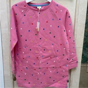 Boden NWT Pink Star Patterned Sweatshirt